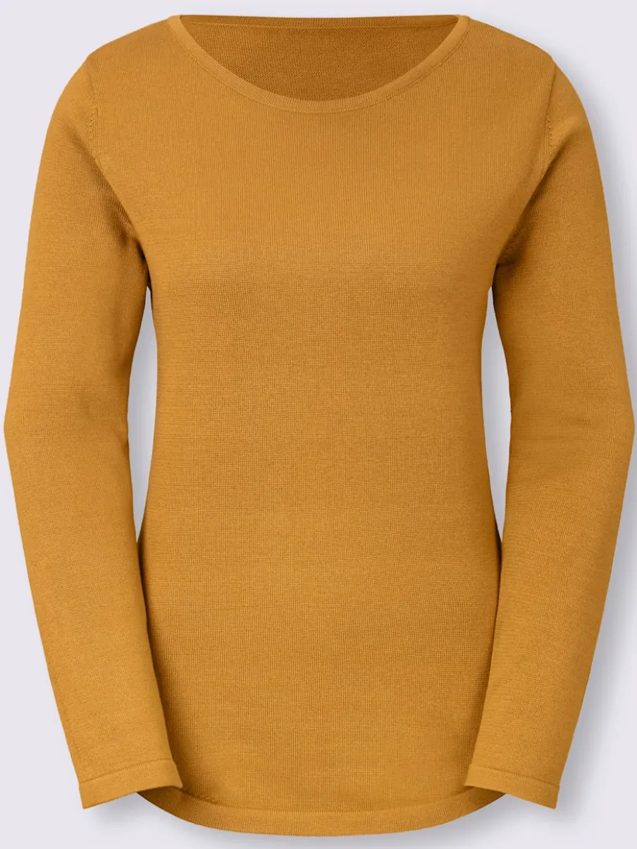Pull basique avec col en U et manches longues