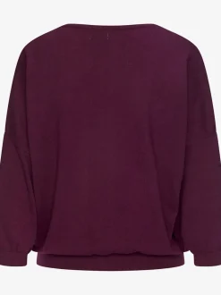 Pull chauve-souris avec encolure V et manches 3/4 en tricot doux