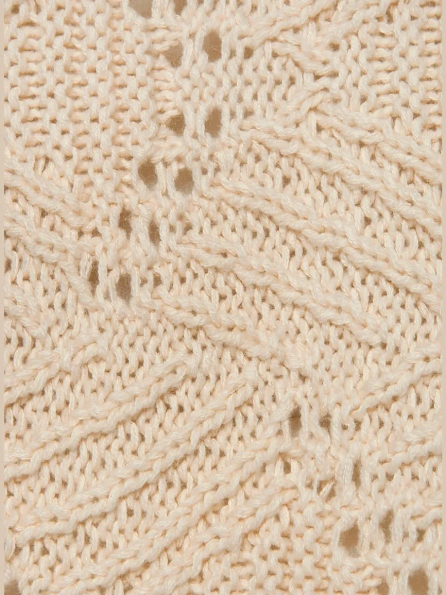 Pull chauve-souris encolure en U manches 3/4 tricoté