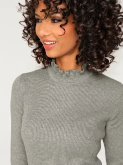 Pull à col montant avec manches longues et coupe ajustée