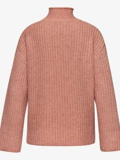 Pull à col montant avec manches longues en tricot chiné