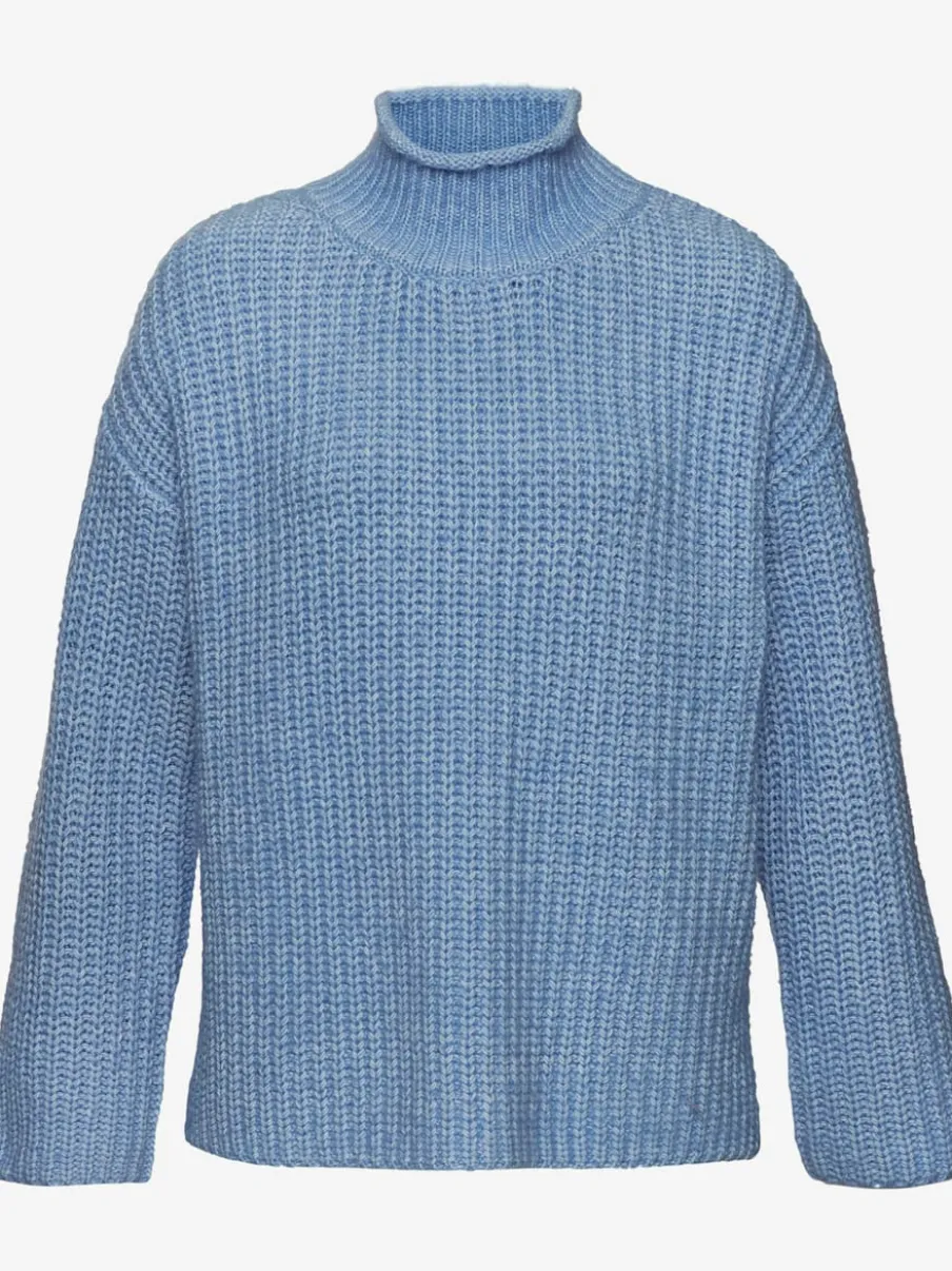 Pull à col montant avec manches longues en tricot chiné
