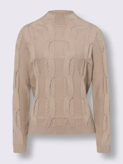 Pull col montant avec motif torsadé en viscose douce et chaude