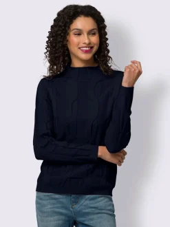 Pull col montant avec motif torsadé en viscose douce et chaude