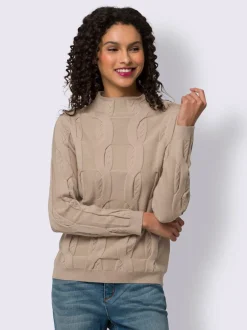 Pull col montant avec motif torsadé en viscose douce et chaude
