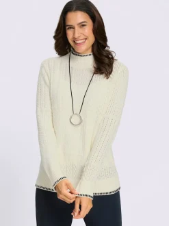 Pull à col montant 50% coton