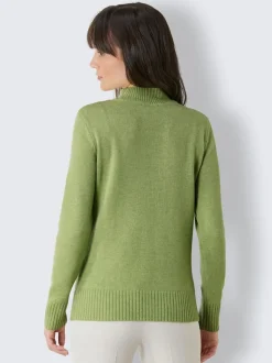 Pull à col montant en mélange laine et cachemire