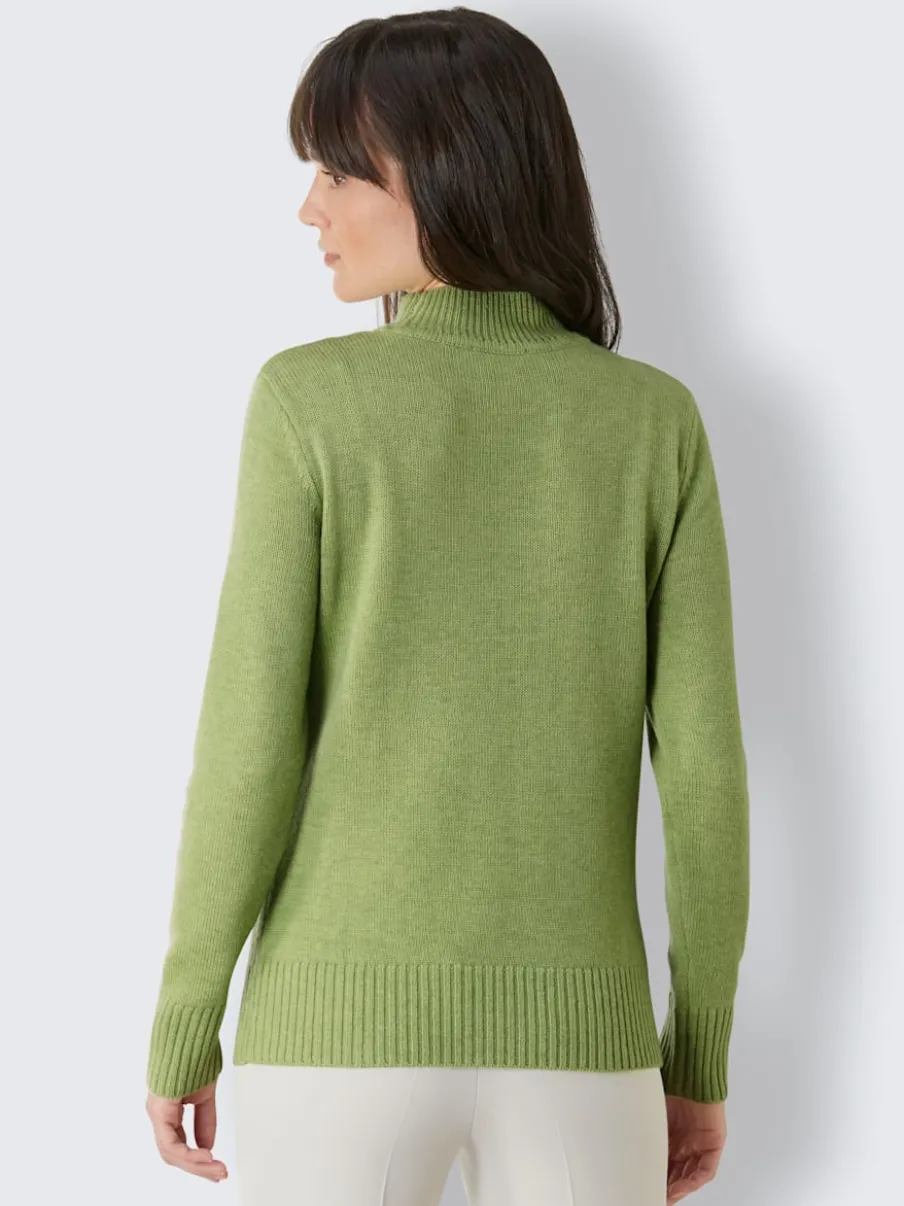 Pull à col montant en mélange laine et cachemire