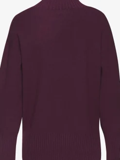 Pull col montant en tricot côtelé avec manches longues