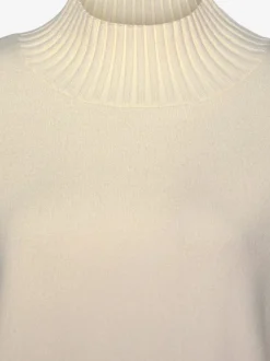Pull col montant en tricot côtelé avec manches longues