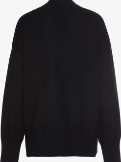 Pull col montant en tricot côtelé avec manches longues