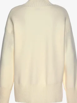 Pull col montant en tricot côtelé avec manches longues