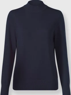Pull à col montant en tricot fin doux côtelé