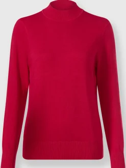 Pull à col montant en tricot fin doux côtelé