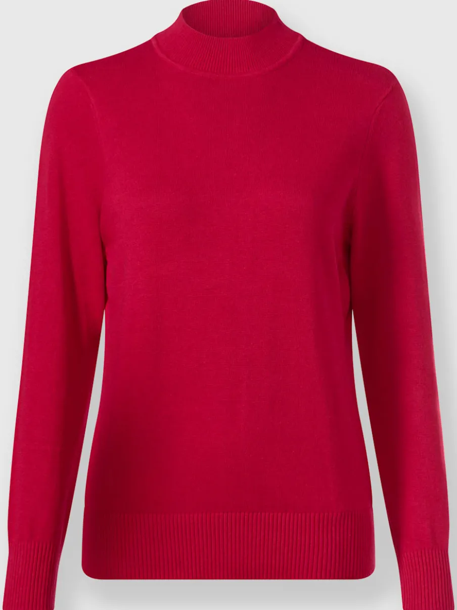 Pull à col montant en tricot fin doux côtelé