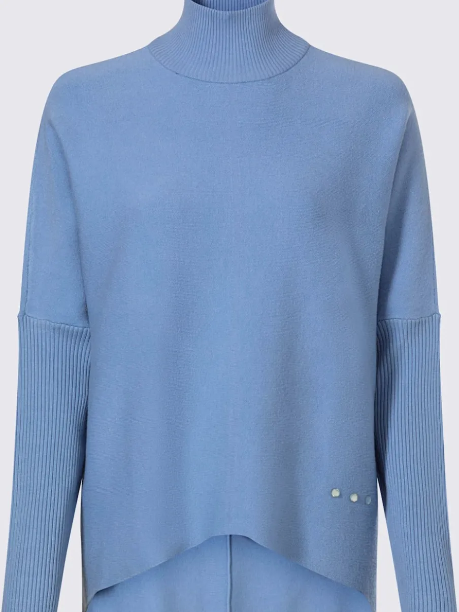 Pull à col montant en viscose doux à manches longues avec détails brillants