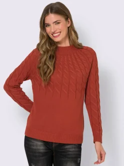 Pull à col montant à motifs torsadés doux et confortable