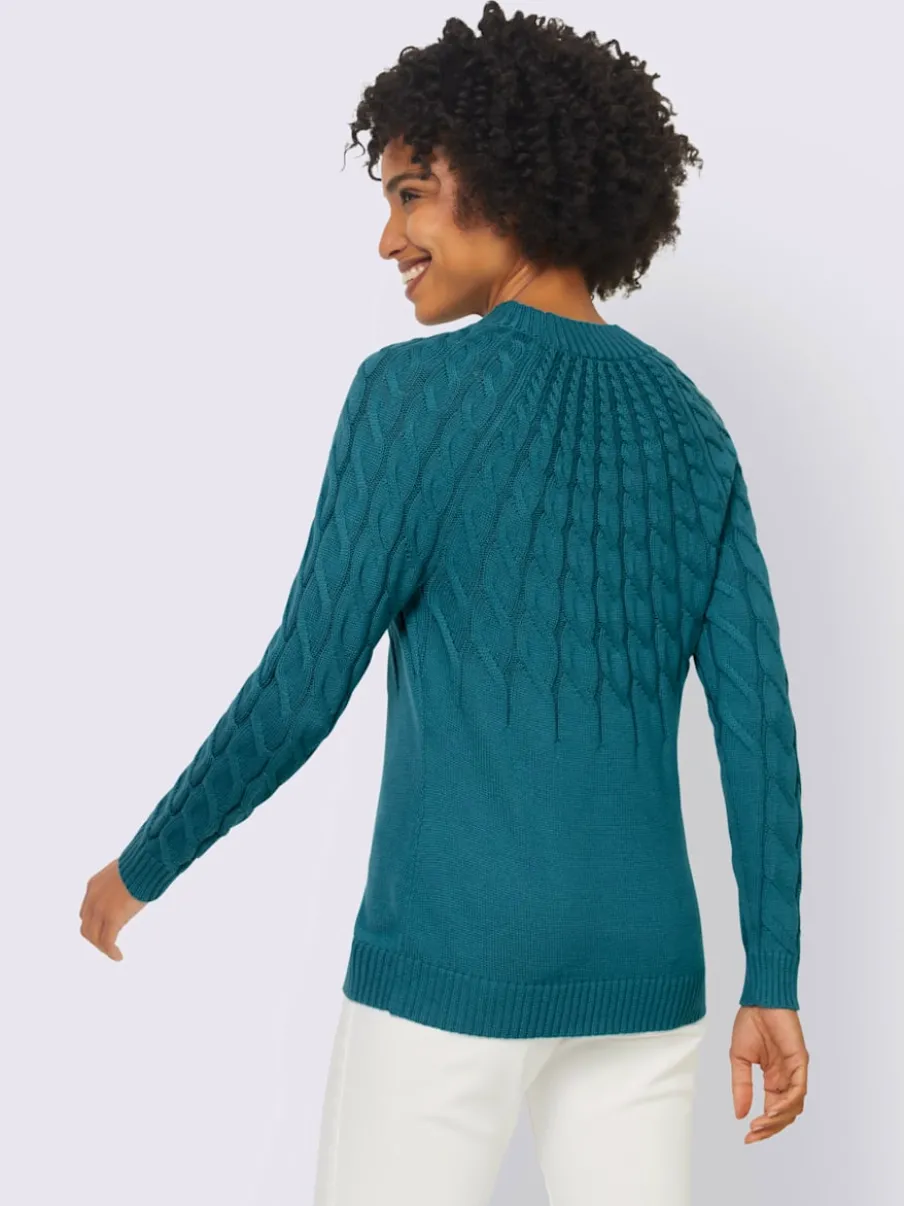 Pull à col montant à motifs torsadés doux et confortable