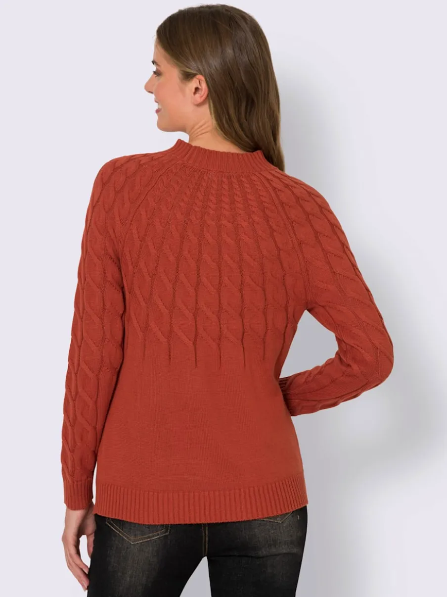 Pull à col montant à motifs torsadés doux et confortable