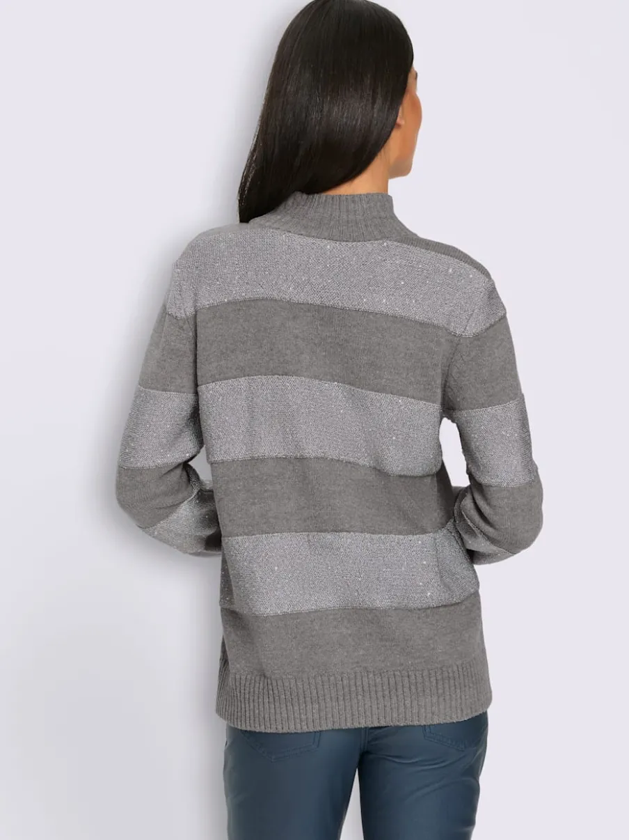 Pull à col montant rayures tendance