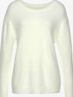 Pull à col rond avec mancherons en tricot doux et moelleux
