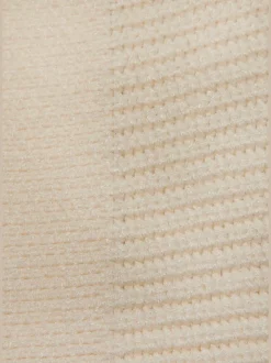 Pull col rond avec manches chauve-souris et ourlet droit en tricot côtelé
