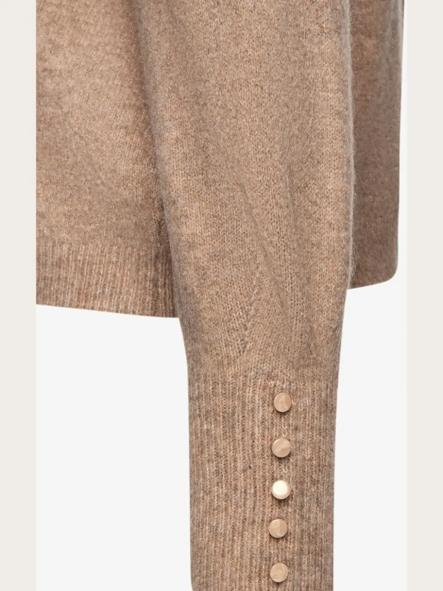 Pull col rond avec manches longues et boutons doux