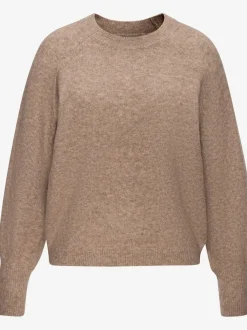 Pull col rond avec manches longues et boutons doux