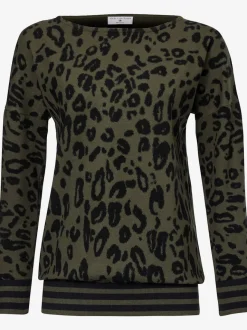 Pull col rond à motifs léopard coupe sportive