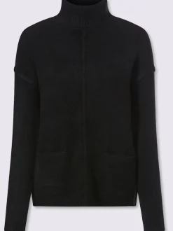 Pull à col roulé couture centrale devant
