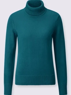 Pull col roulé à emmanchures diminuées finitions côtelées