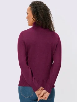 Pull col roulé à emmanchures diminuées finitions côtelées