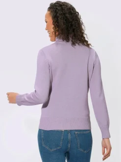 Pull col roulé à emmanchures diminuées finitions côtelées
