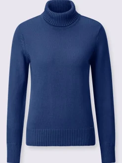 Pull col roulé à emmanchures diminuées finitions côtelées