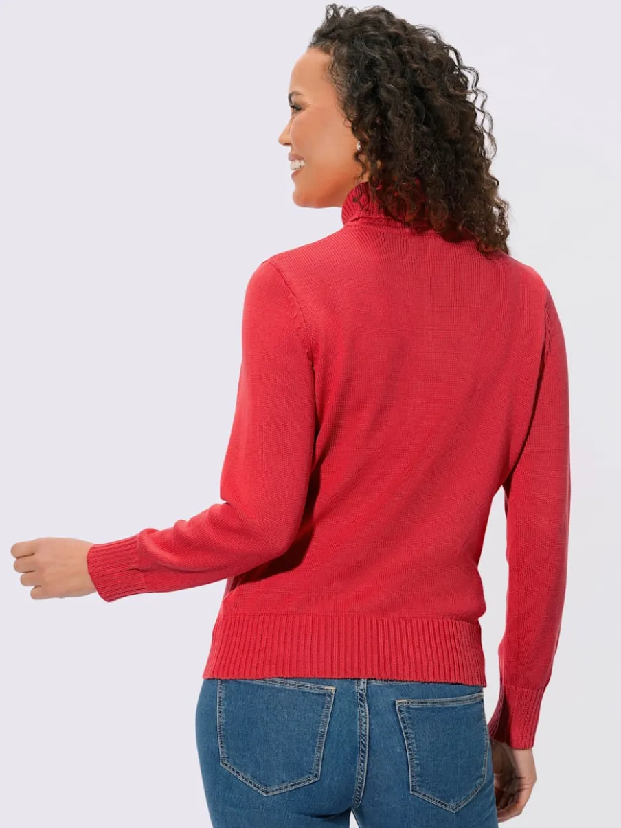 Pull col roulé à emmanchures diminuées finitions côtelées