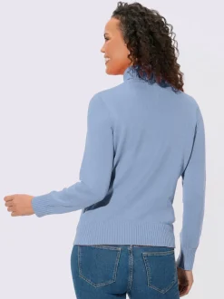 Pull col roulé à emmanchures diminuées finitions côtelées