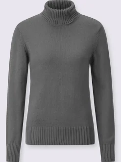 Pull col roulé à emmanchures diminuées finitions côtelées