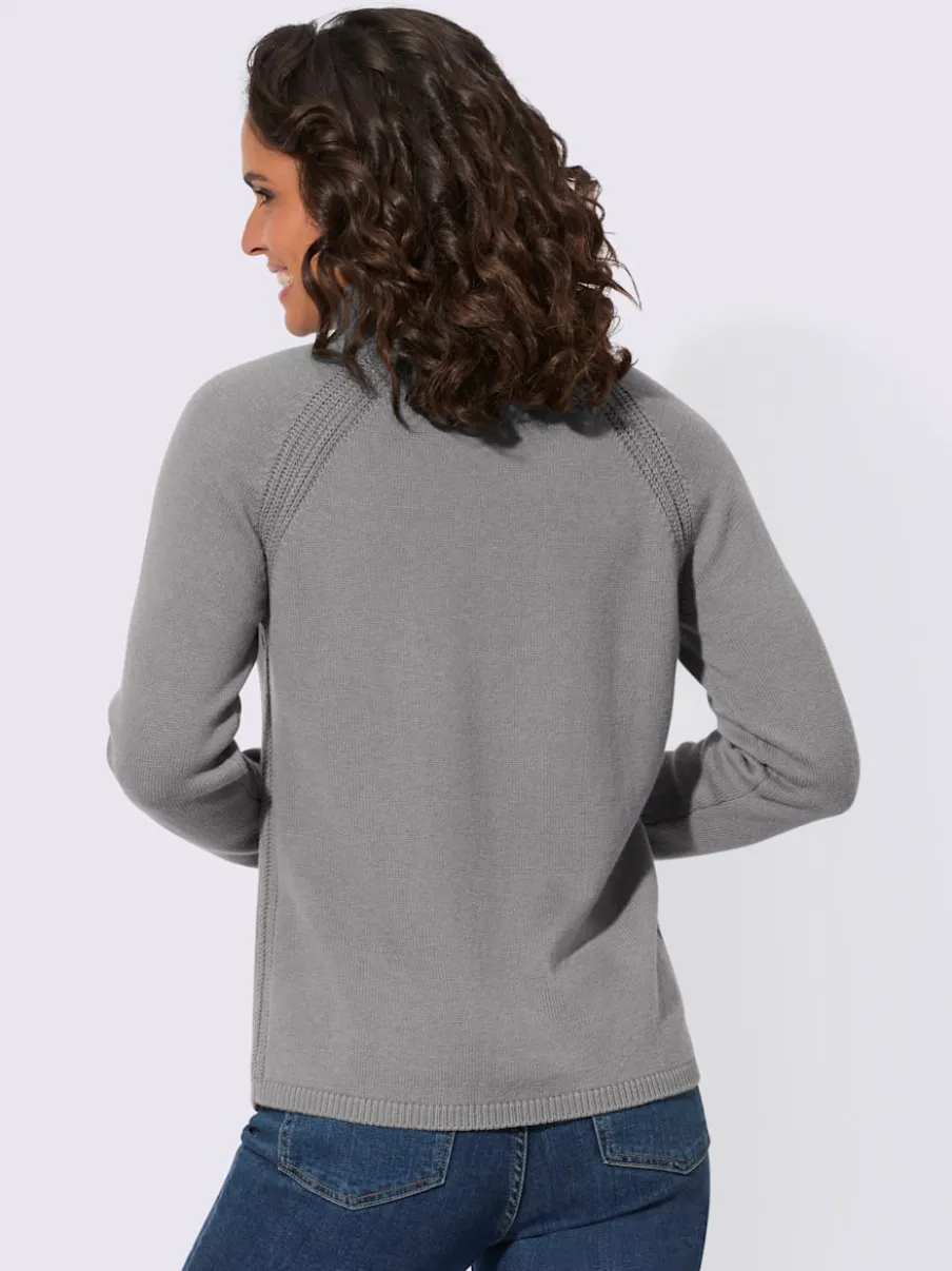 Pull à col roulé en laine avec manches longues raglan