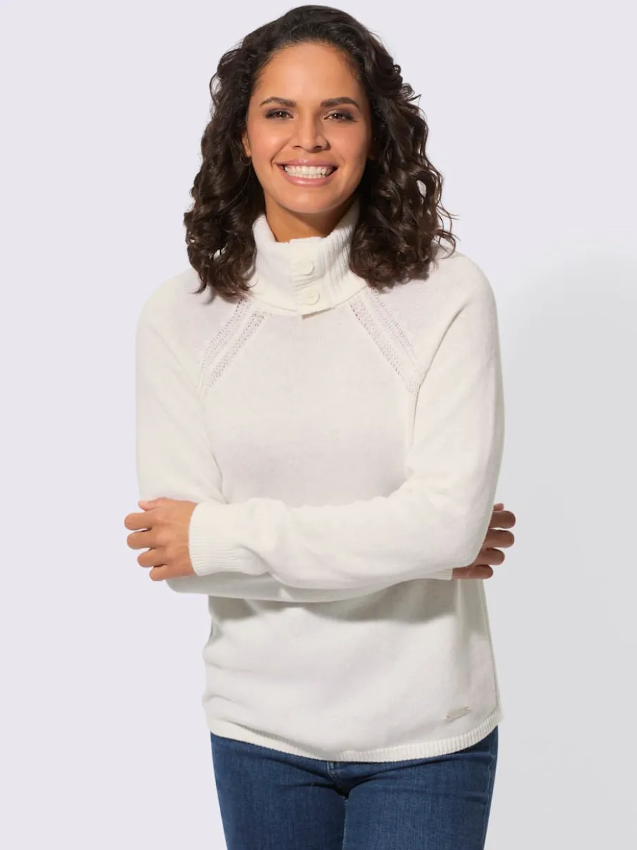 Pull à col roulé en laine avec manches longues raglan