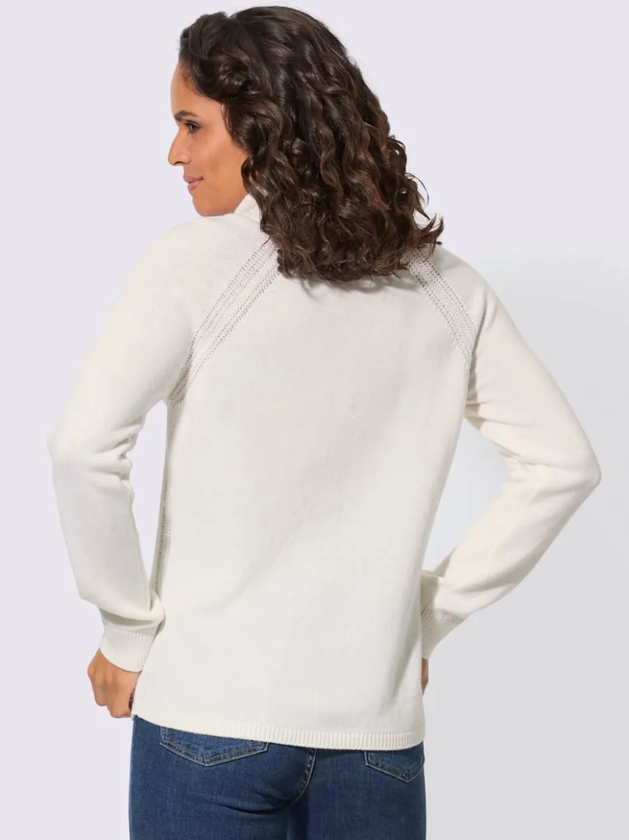 Pull à col roulé en laine avec manches longues raglan