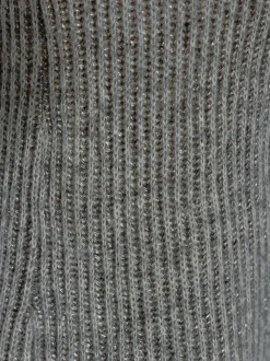 Pull à col roulé en mélange de laine et alpaga avec effet côtélé