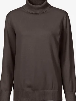 Pull à col roulé en pur coton à manches longues