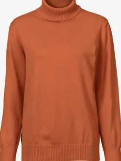 Pull à col roulé en pur coton à manches longues