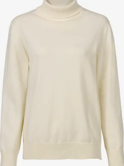 Pull à col roulé en pur coton à manches longues