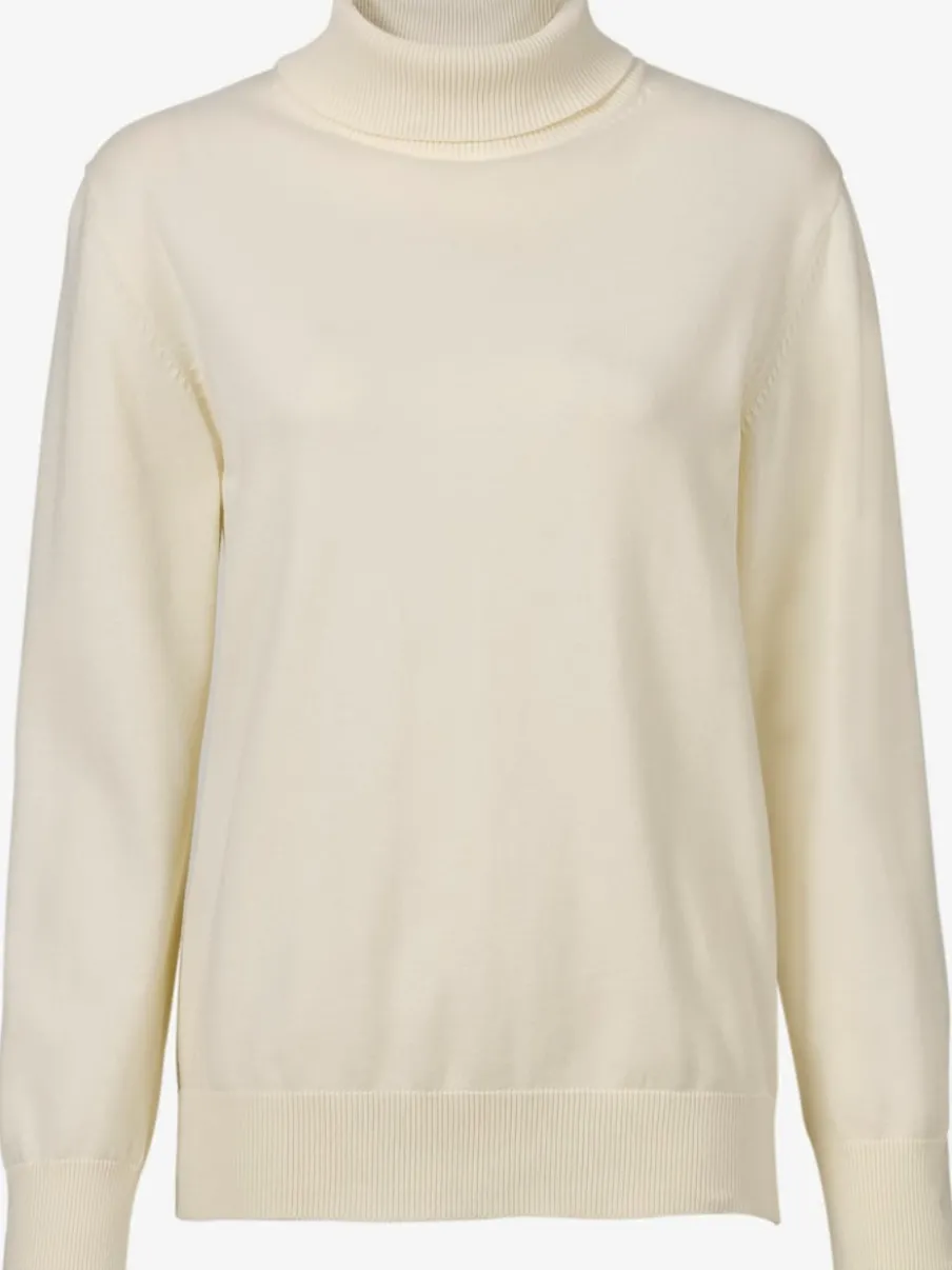 Pull à col roulé en pur coton à manches longues