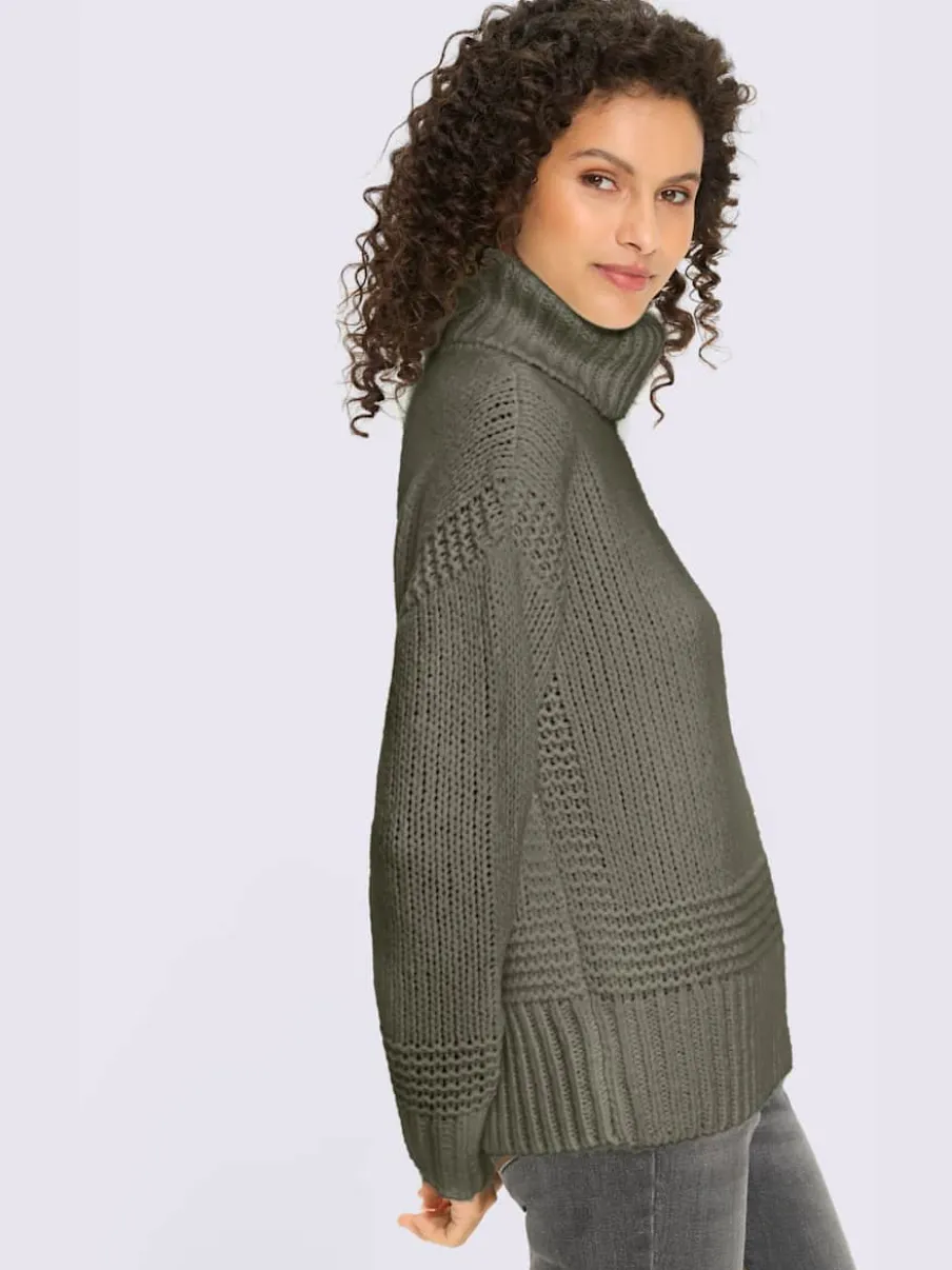 Pull à col roulé en tricot doux manches longues