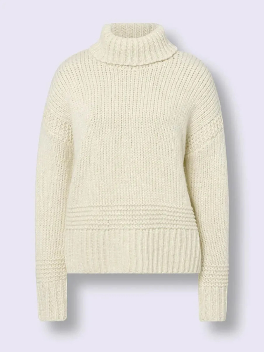 Pull à col roulé en tricot doux manches longues