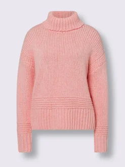 Pull à col roulé en tricot doux manches longues