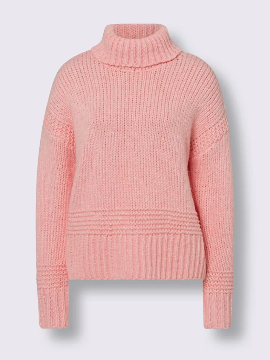 Pull à col roulé en tricot doux manches longues