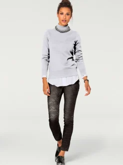 Pull à col roulé en tricot doux manches longues
